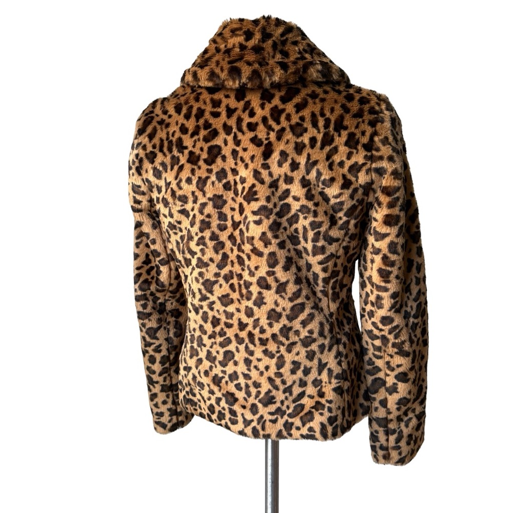Banana Republic Y2K Safari Leopard Print Faux Fur Jacket, Sz S - Picture 5 of 15